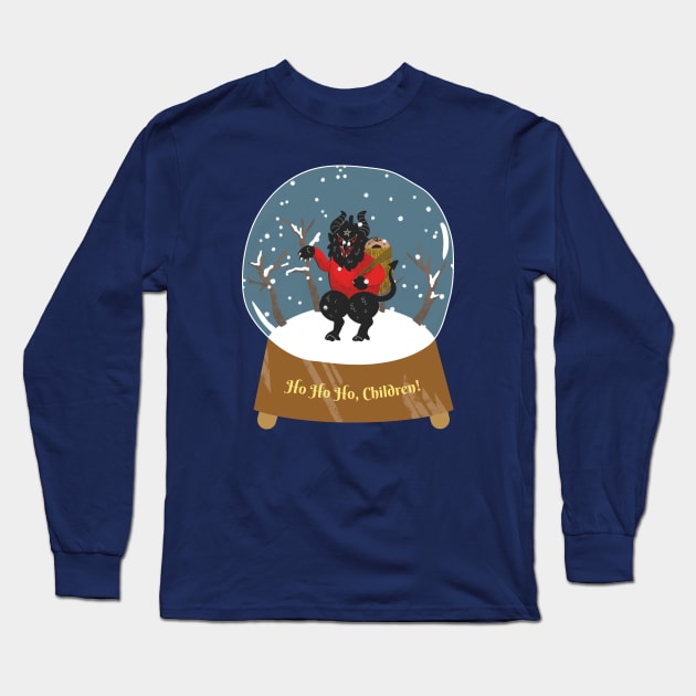 Ho Ho Ho Children Krampus is coming Christmas Fun Long Sleeve T-Shirt by Witchy Ways